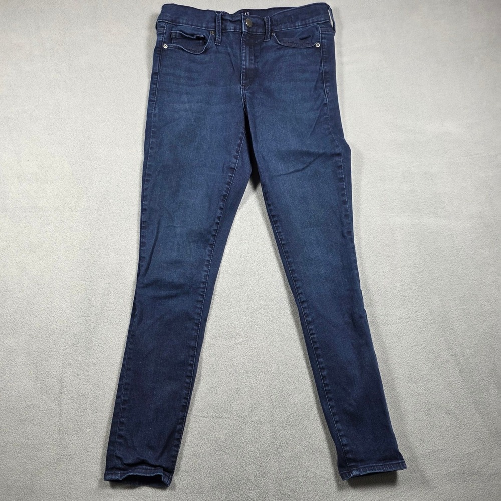 GAP Jeans Womens 6/28 Regular Blue Skinny High Rise True Skinny Dark Wash